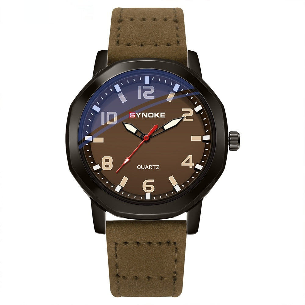 Retro Sportuhr für Herren mit Kunstlederarmband