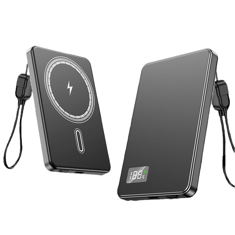 Ultradünne magnetische Powerbank mit Schnellladekabel
