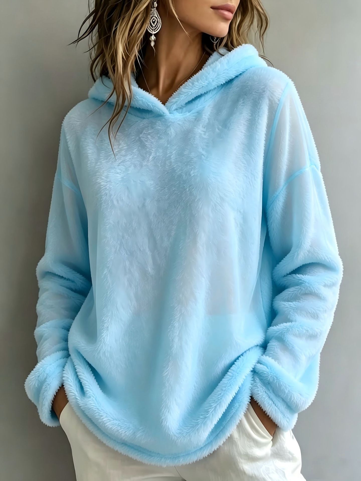 Kapuzenpullover aus Fleece für Damen