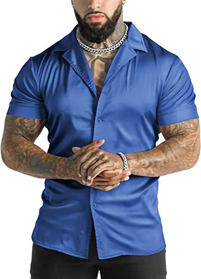 Herren Disco Kurzarmhemd – Bild 9 | LuxeStyle