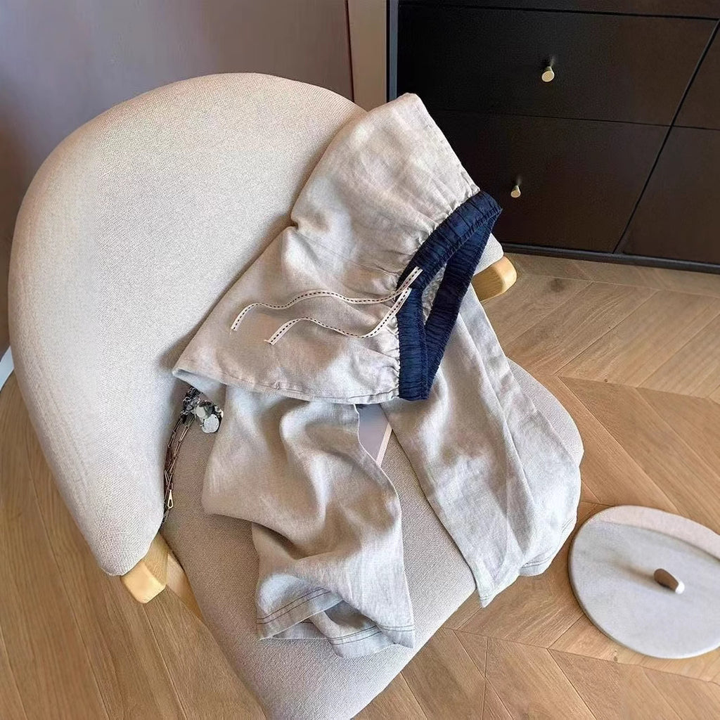 Weite Freizeithose mit Kontrastbund