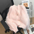 Mink Velvet Cardigan mit Totenkopfmuster