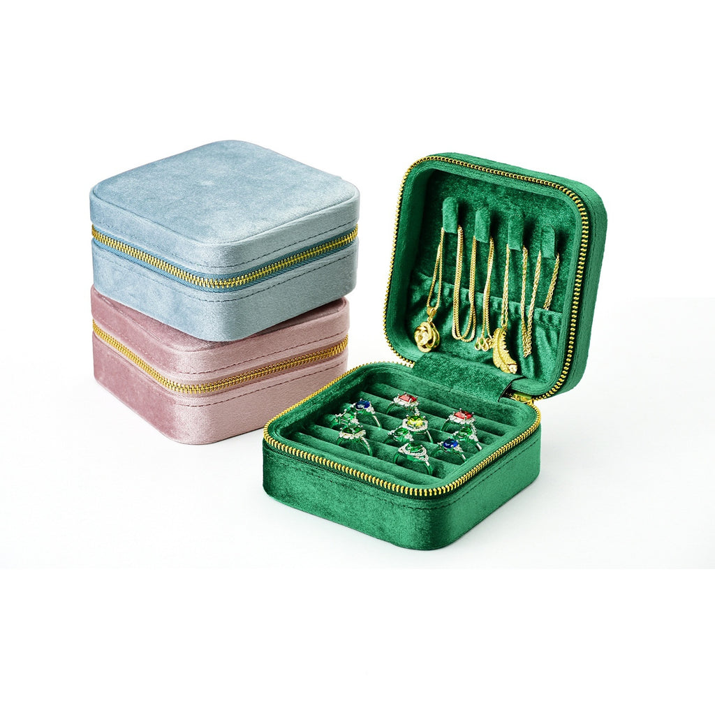 Samt Schmuckbox für Ringe und Halsketten