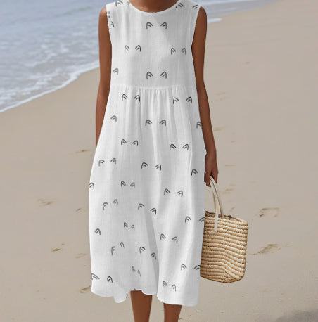 Ärmelloses Midikleid mit 3D-Print – Bild 1 | LuxeStyle