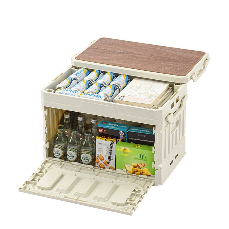 Faltbare Outdoor-Box mit Holzdeckel