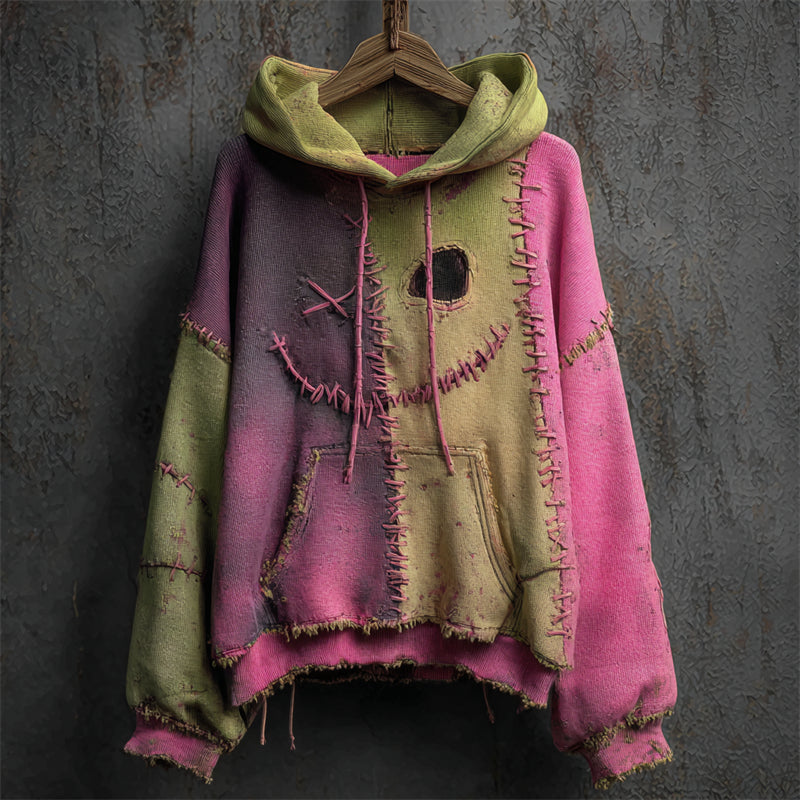 Hoodie mit Patchwork-Print für Damen