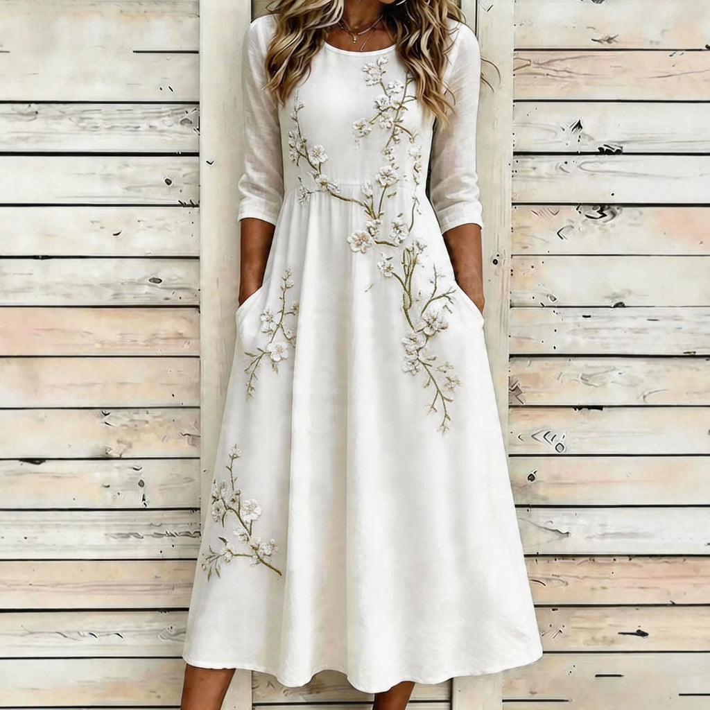 3/4-Arm Langarmkleid mit Taschen – Bild 4 | LuxeStyle