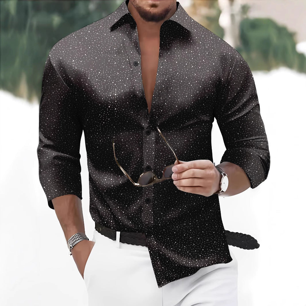Langarmhemd mit Tupfen-Print – Bild 5 | LuxeStyle