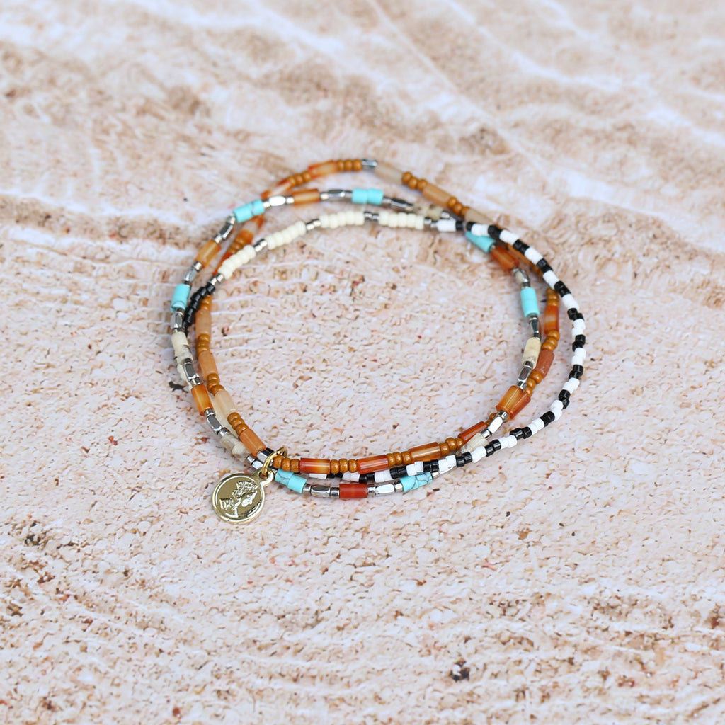 Dreilagiges Armband mit Halbedelsteinen – Bild 2 | LuxeStyle