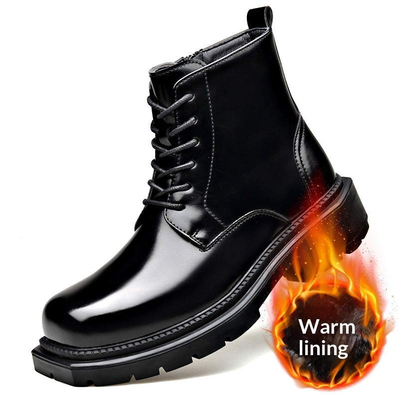 Gefütterte Boots mit Reissverschluss und dicker Sohle