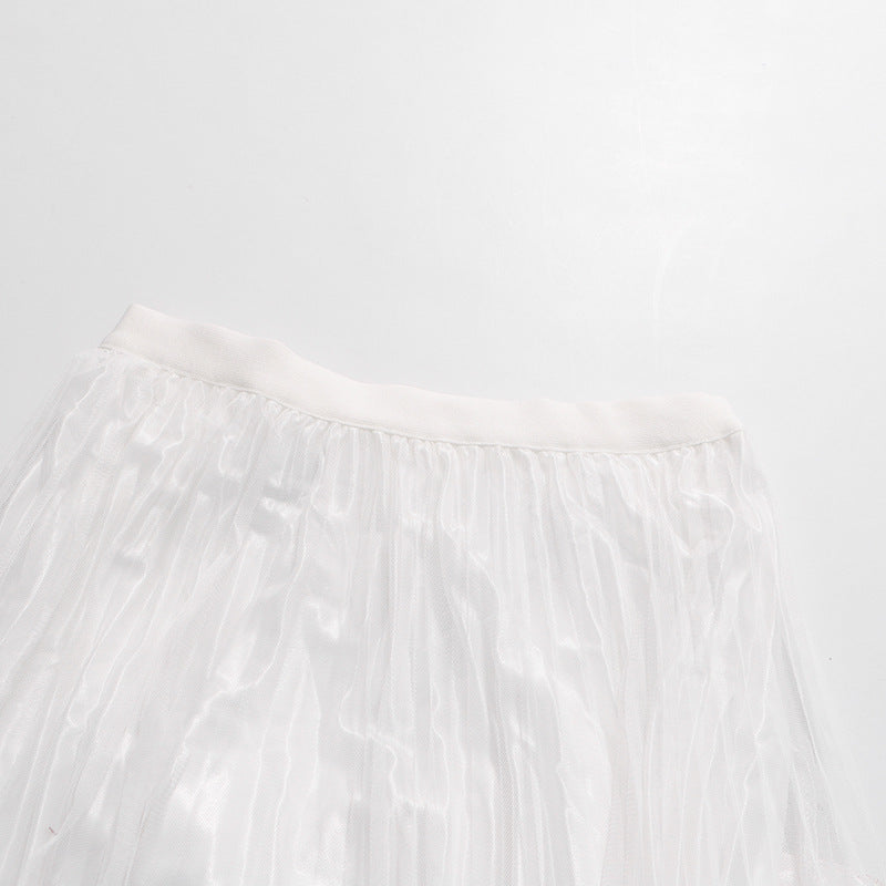 Midi-Rock mit hoher Taille und Plisseefalten – Ansicht 6