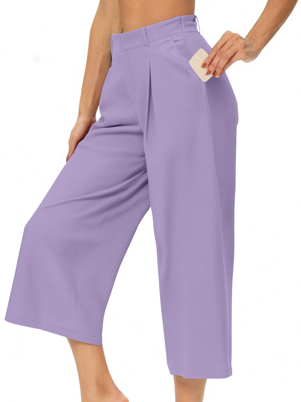 High-Waist Cropped Shorts mit weitem Bein