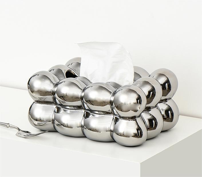 Keramik-Box für Papiertücher, Creme/Silber – Bild 4 | LuxeStyle