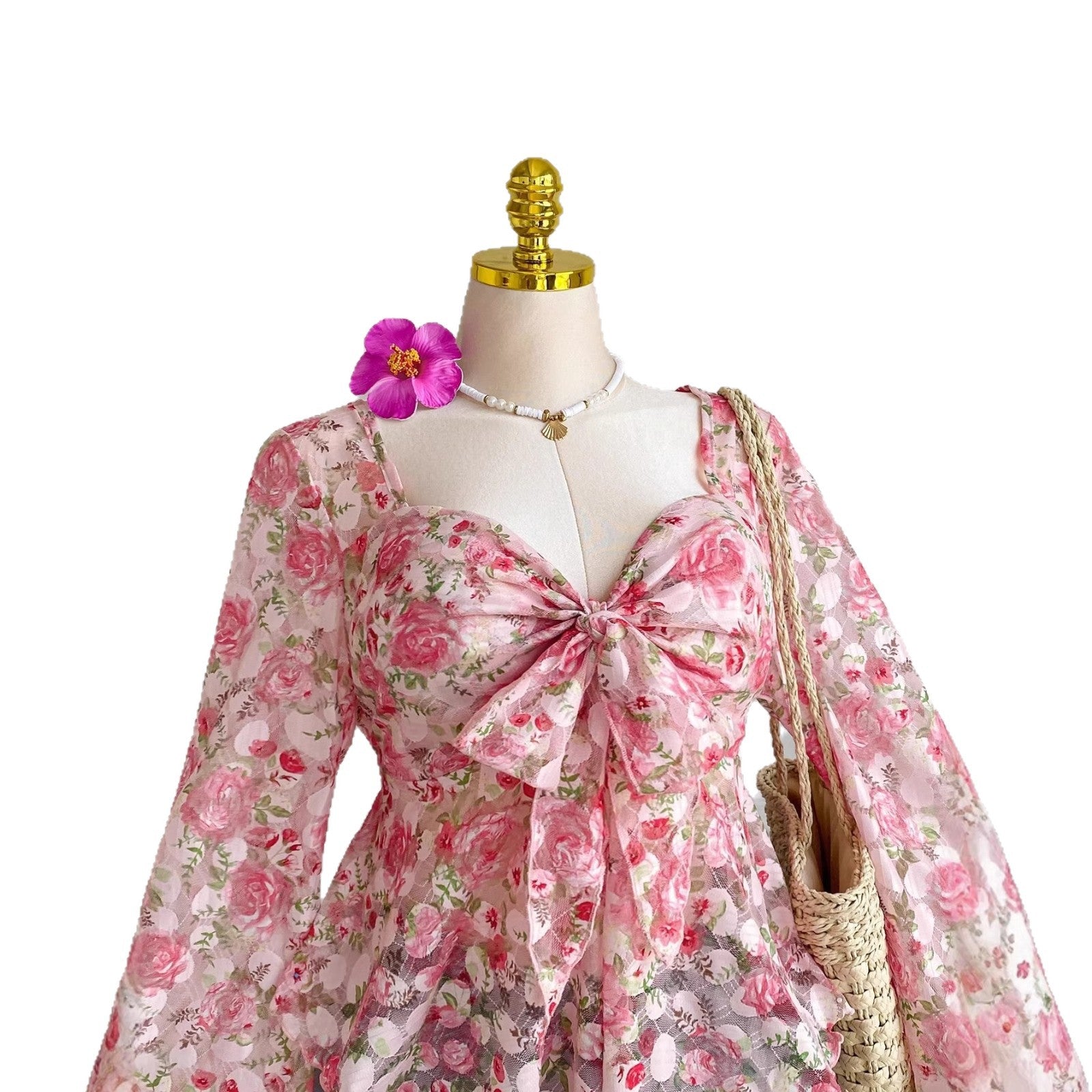 Romantisches Spitzen-Top mit Blumenmuster
