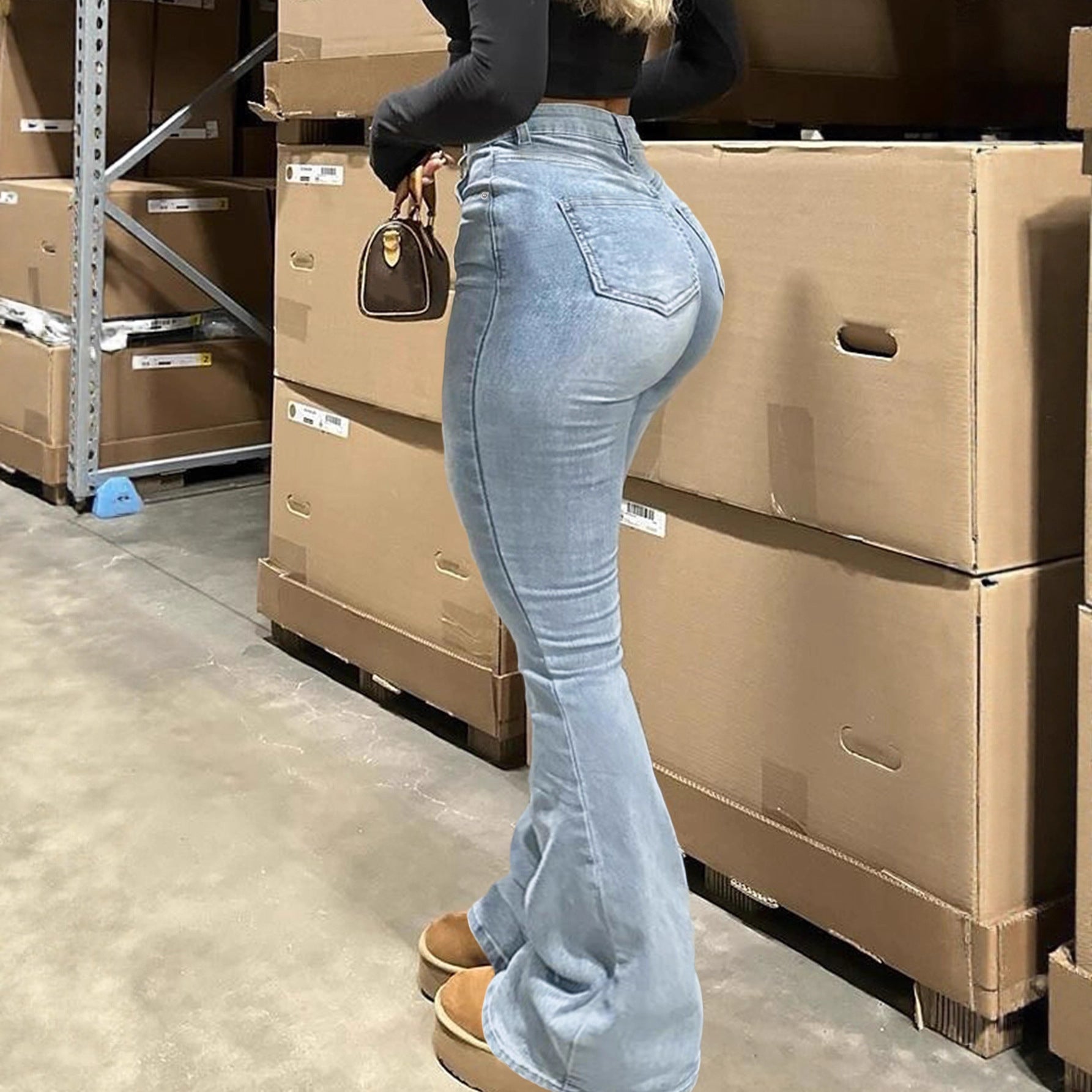 Hohe Slimfit-Jeans