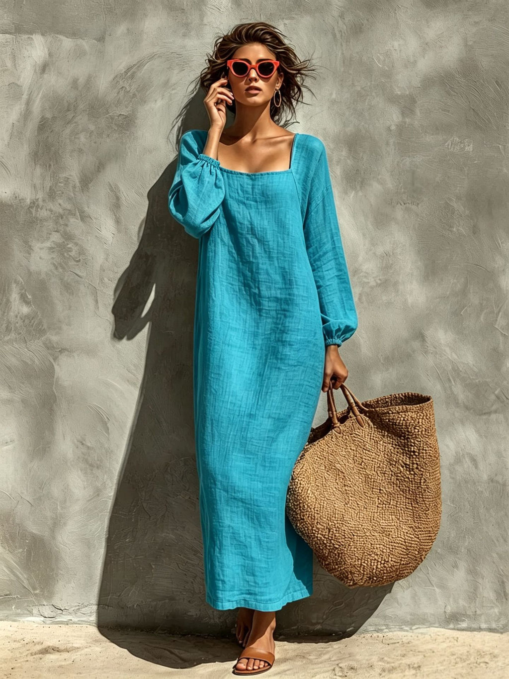 Elegantes Vintage-Kleid mit langen Ärmeln