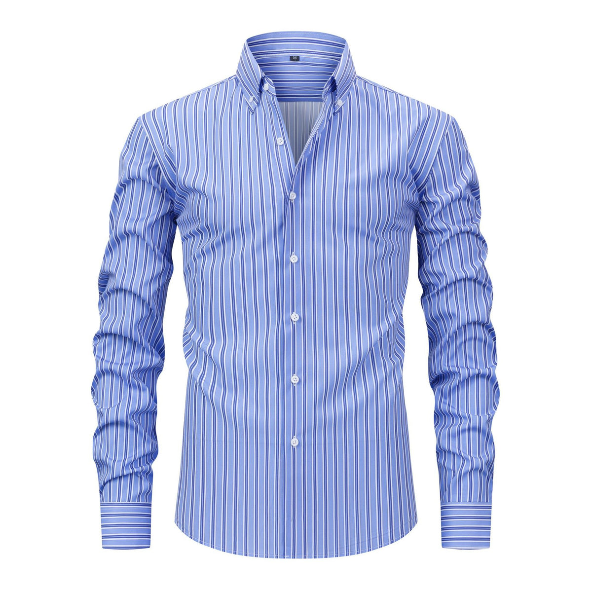 Herren Hemd gestreift mit Revers und langen Ärmeln – Bild 3 | LuxeStyle