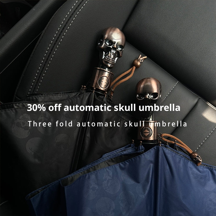 Automatischer UV-Schutz-Schirm mit Totenkopf