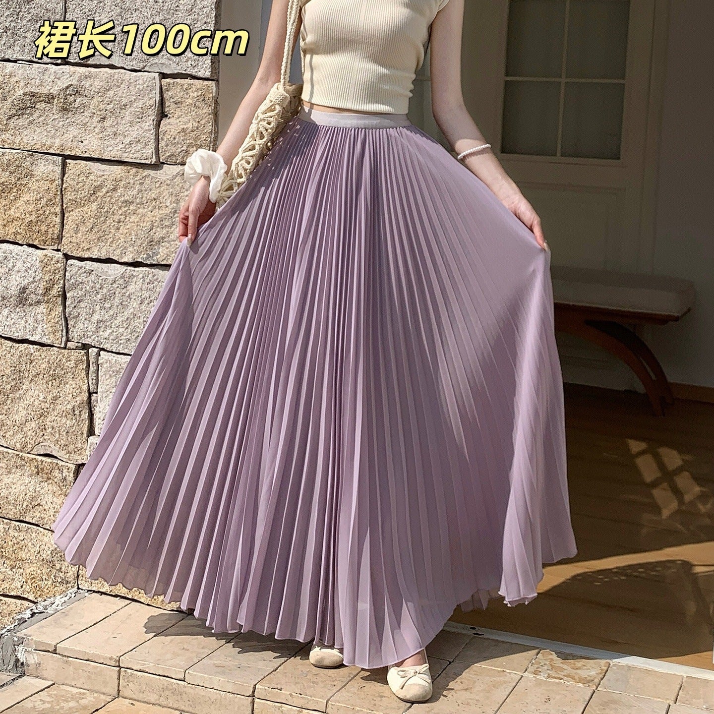 Plissierter Chiffon-Jupe für Damen – Ansicht 8