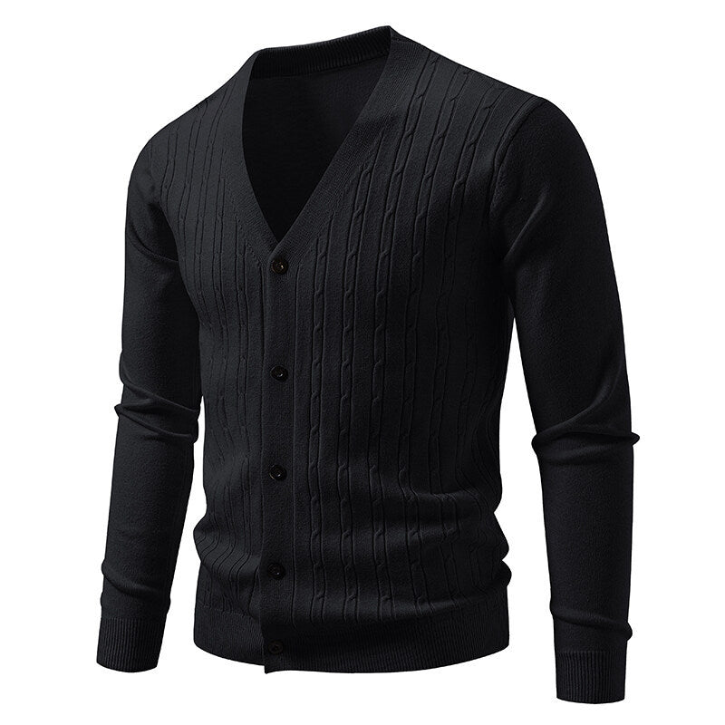 Herren Strick-Cardigan mit V-Ausschnitt – Bild 7 | LuxeStyle