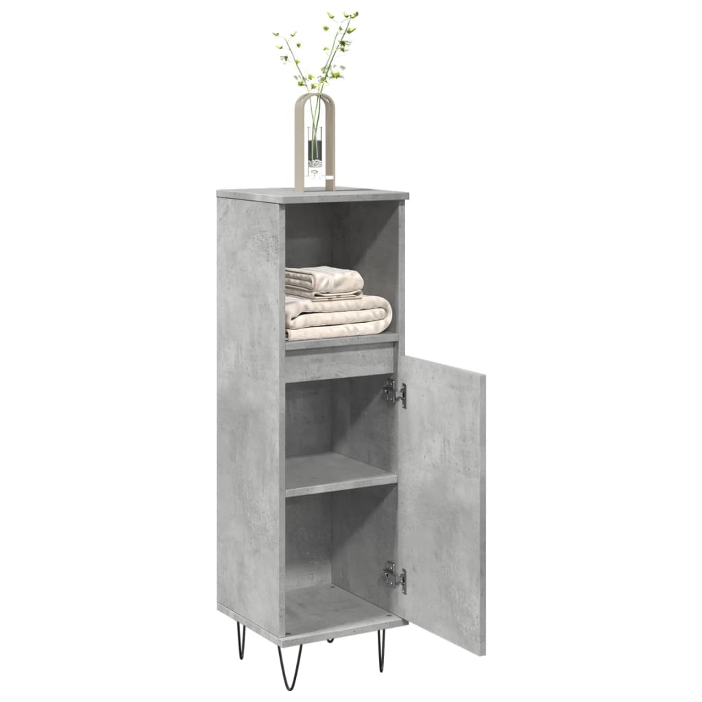 Badezimmerschrank Betongrau 30x30x100 cm