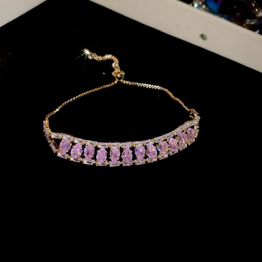 Vergoldetes Armband mit bunten Zirkonia – Ansicht 4