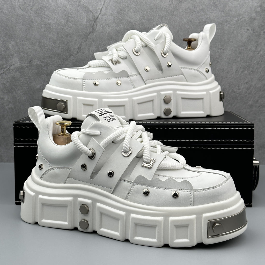 Derby-Schuhe mit Nieten und erhöhter Sohle | LuxeStyle