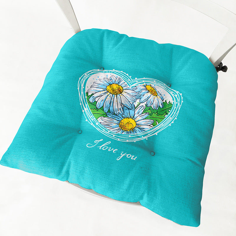 Sitzkissen Daisy aus Baumwoll-Leinen
