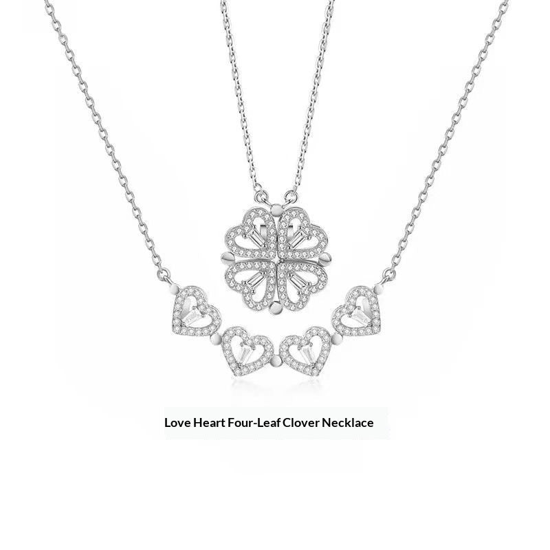 Kleeblatt-Halskette aus 925er Sterlingsilber