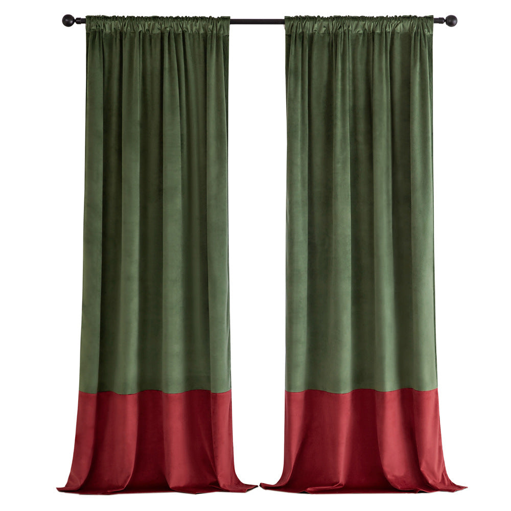 Velour-Vorhang mit Vintage-Stich
