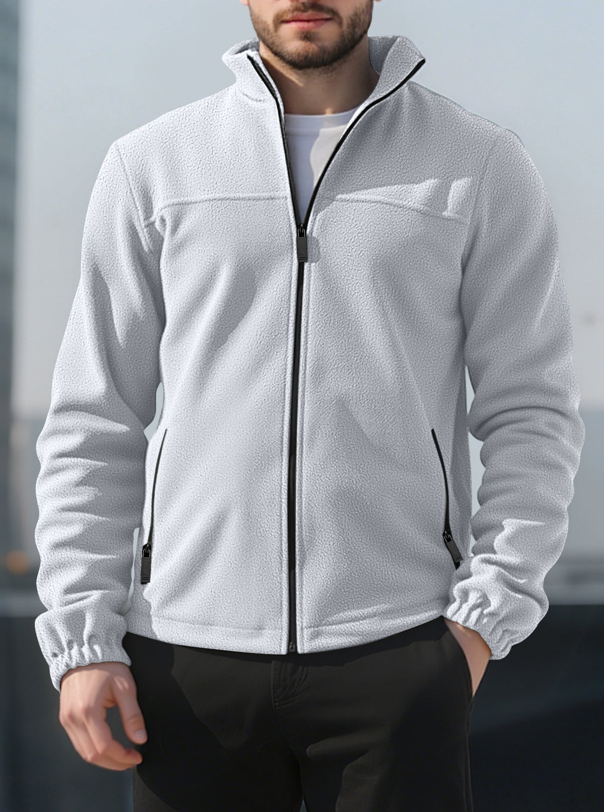 Outdoor-Fleecejacke mit Stehkragen – Bild 3 | LuxeStyle