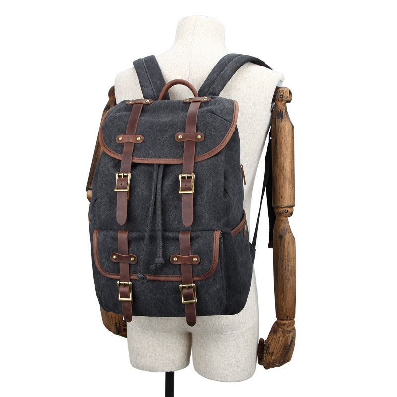 Canvas Rucksack Oil Wax Outdoor Travel – Bild 5 | LuxeStyle