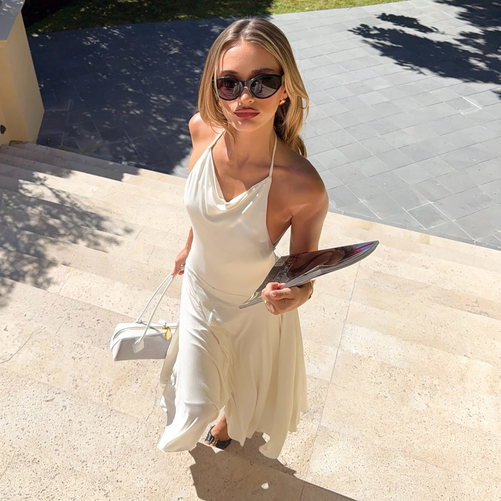 Ärmelloses Halterneck Casual Kleid – Bild 7 | LuxeStyle