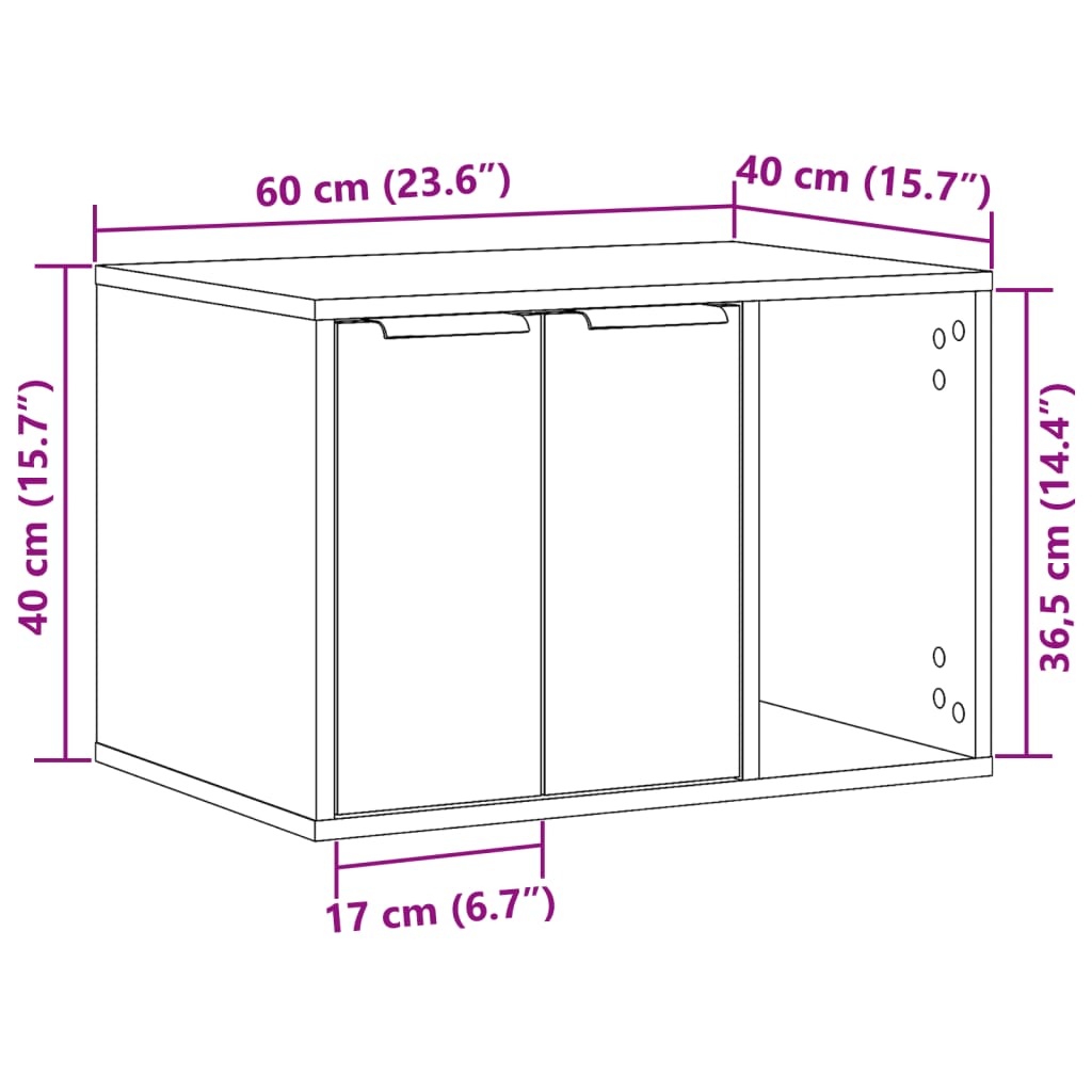 Katzenklo-Schrank aus Holz (60 cm)