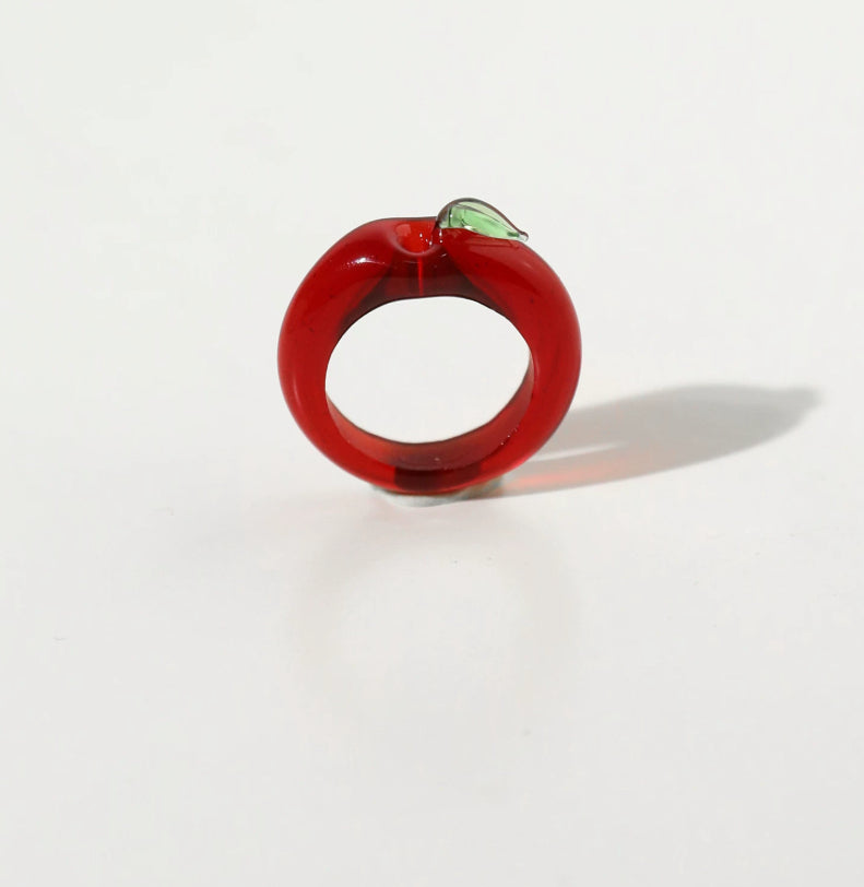 Glaskunst Ring mit Früchtemuster