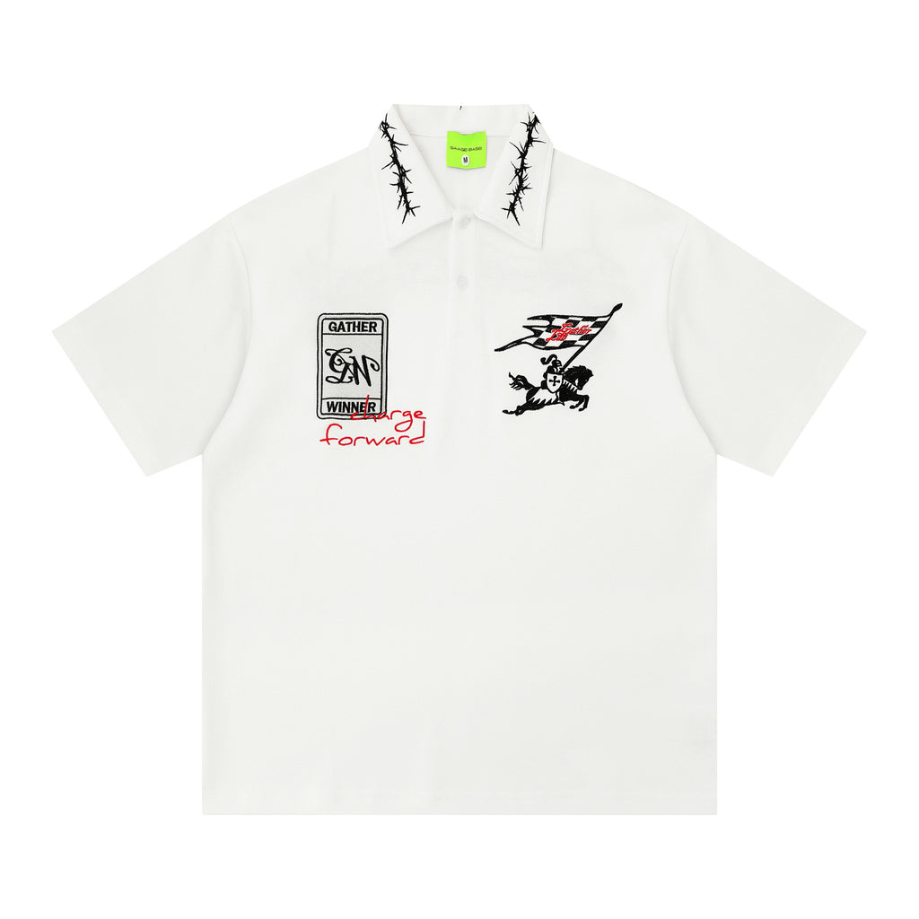 Retro-Polo mit Stickerei