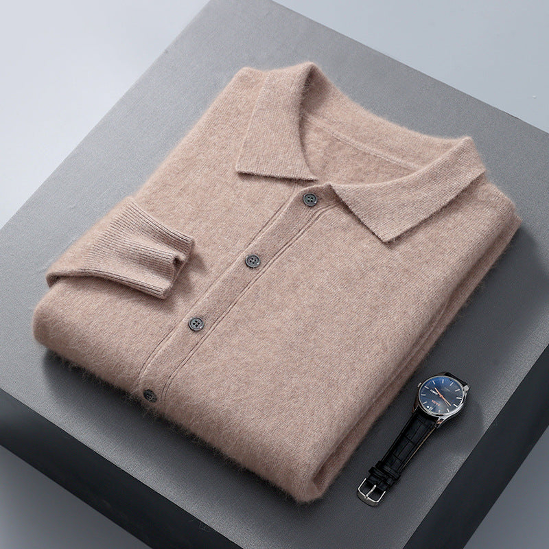 Herren Strickjacke mit Polokragen | LuxeStyle