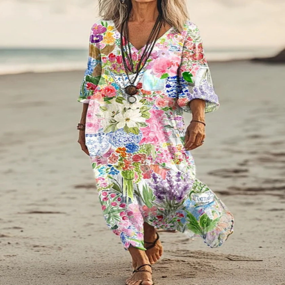 Ärmelloses Casual A-Linien Maxikleid mit 3D-Effekt – Bild 2 | LuxeStyle