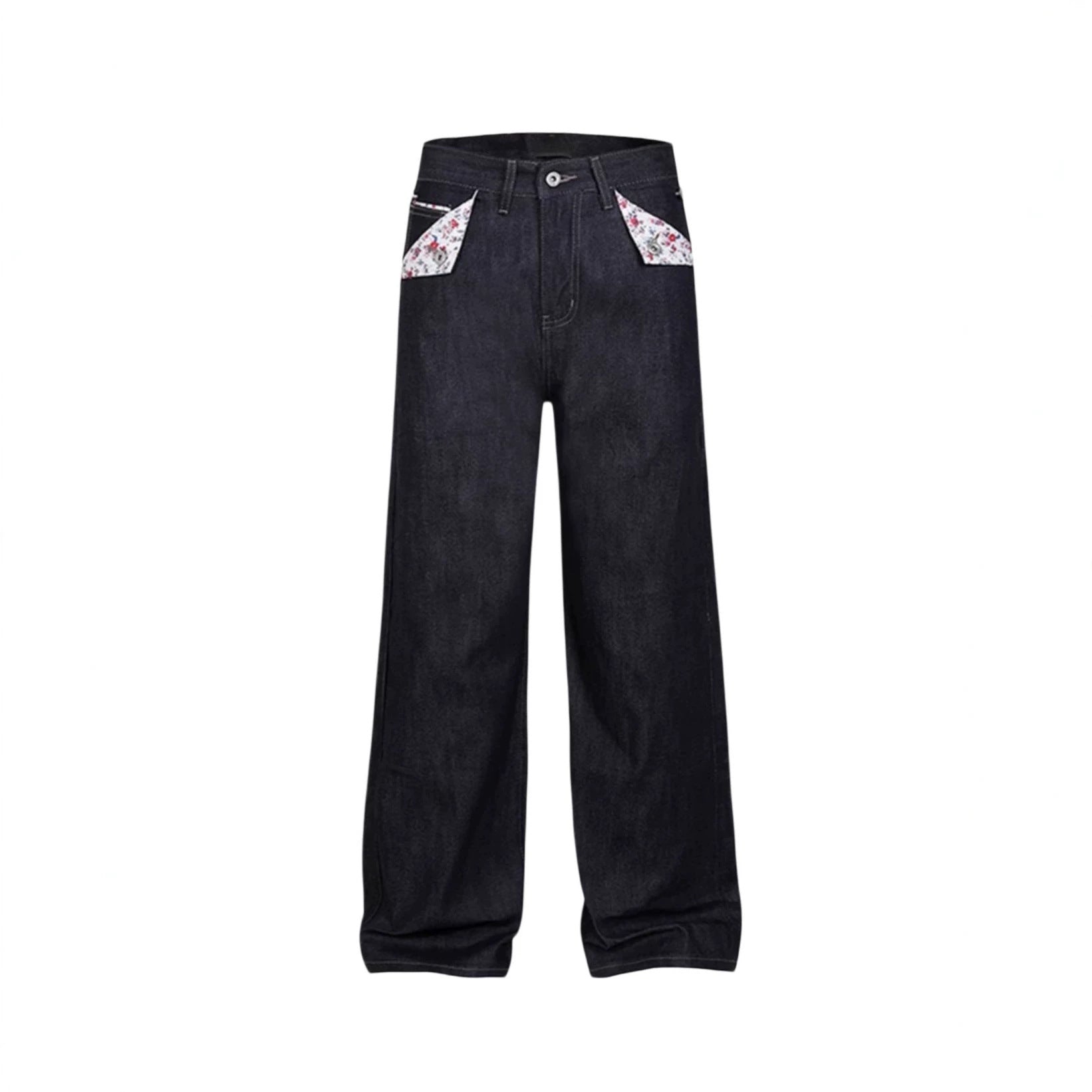 Slim A-Linie Jeans mit Blumenmuster für Damen – Ansicht 3