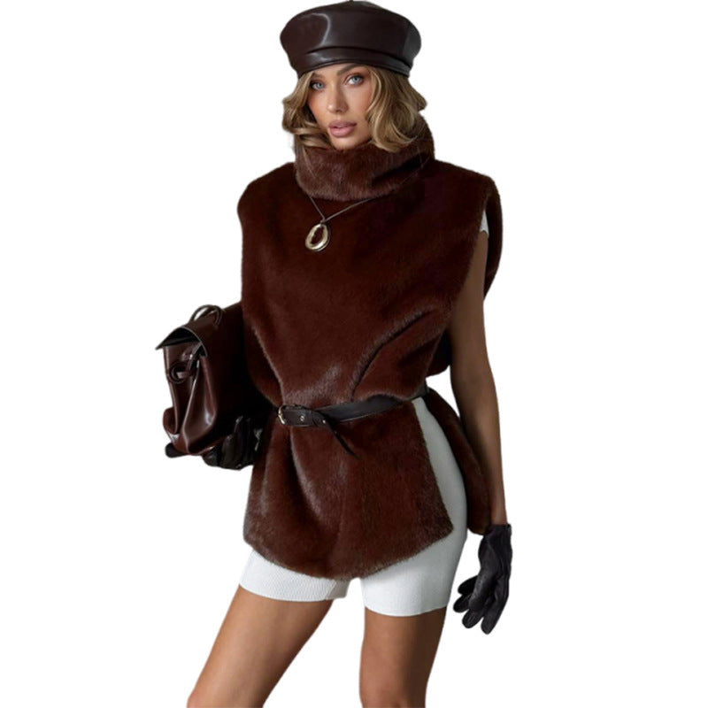 Fleece-Rollkragenweste für Damen
