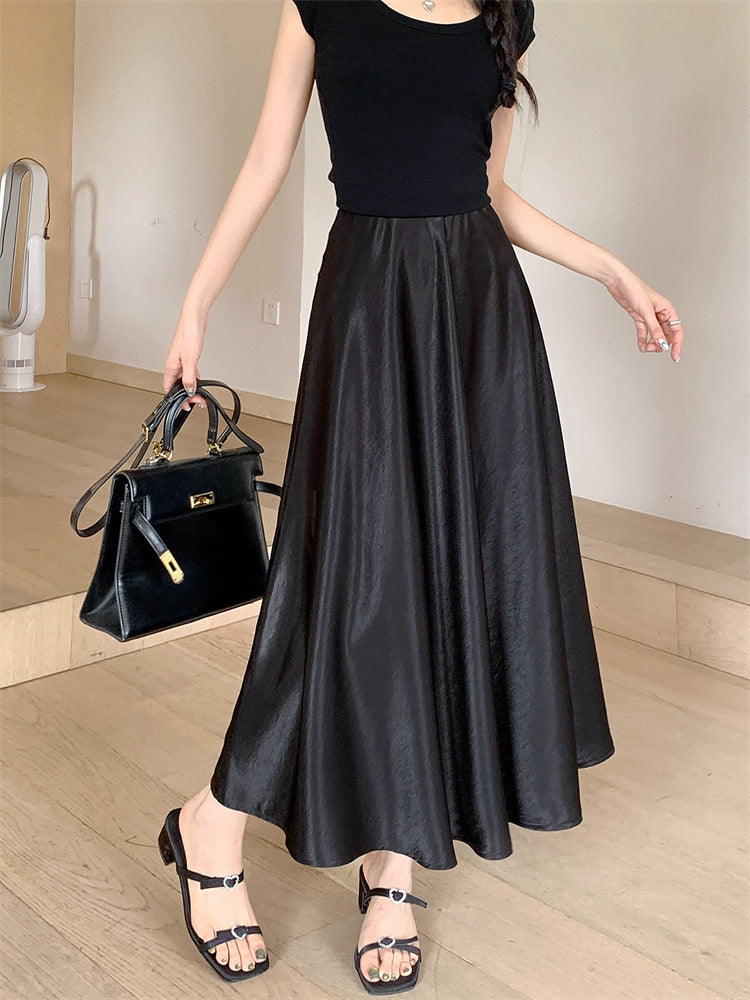 Eleganter Satin-Midi-Rock für Damen