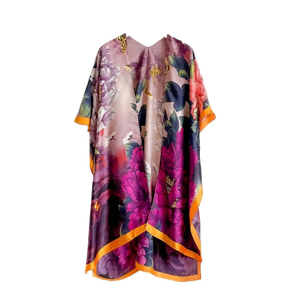 Sonnen-Schutz-Cape mit Blumendruck – Bild 2 | LuxeStyle