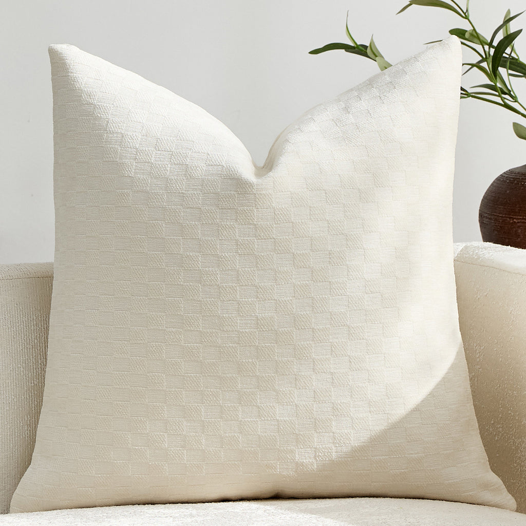 Chenille Kissenhülle mit 3D-Kleinwürfelmuster