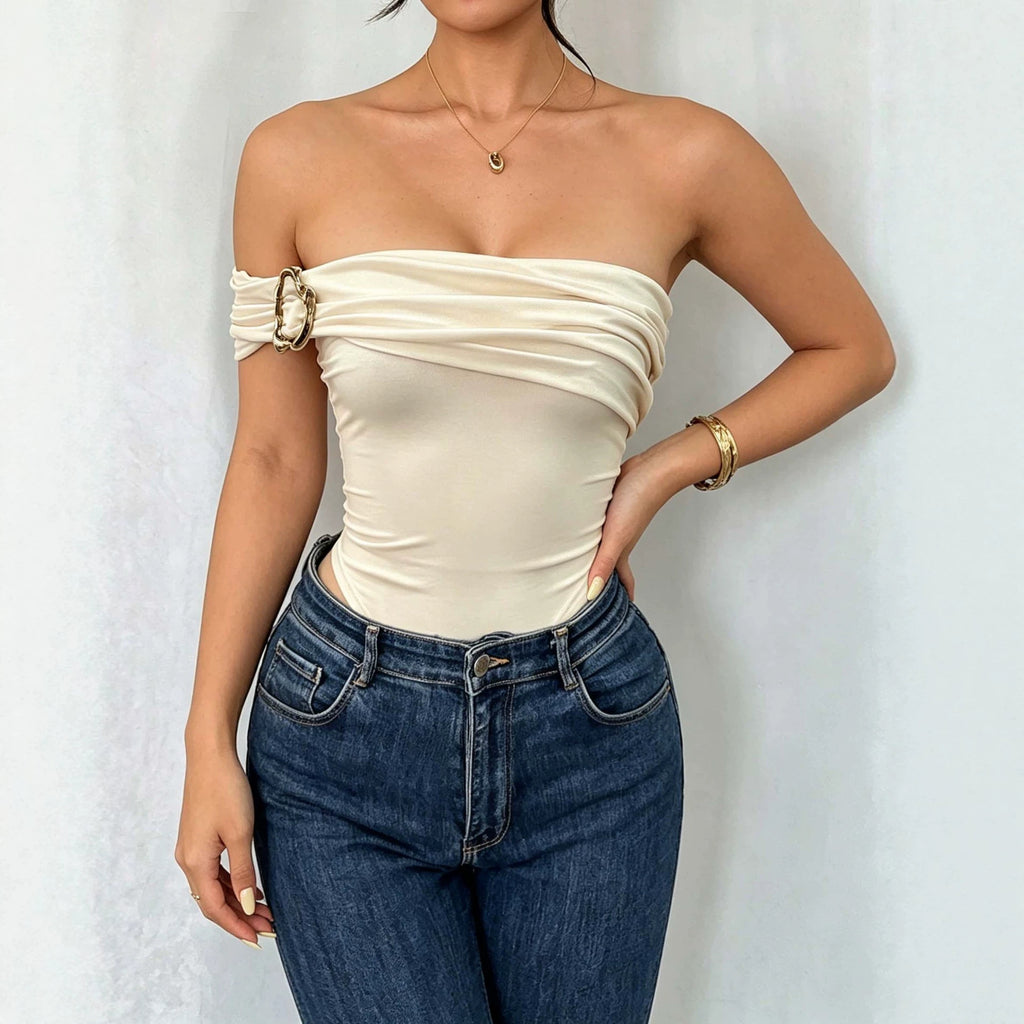 Eleganter Off-Shoulder Jumpsuit mit Plissee