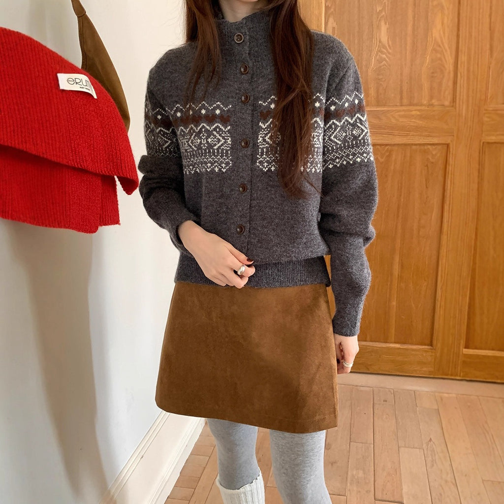 Fair Isle Strickpullover mit langen Ärmeln