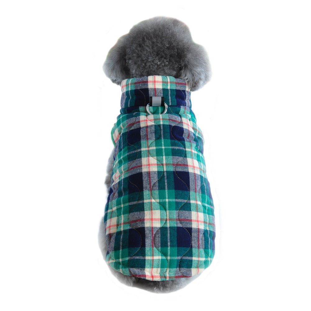 Winter-Doggenmantel mit Plaidschur und Zipper