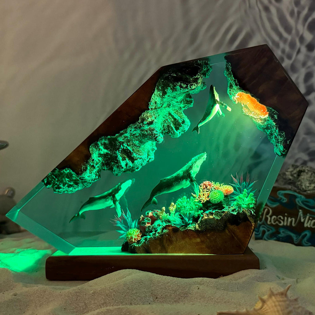 Nachtlicht aus Holz und Resin