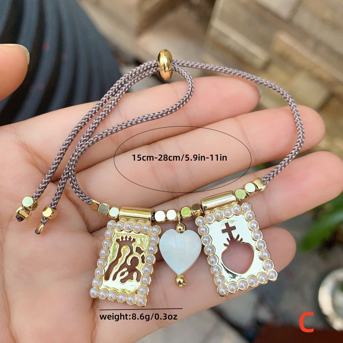 Herz-Kreuz-Muschel-Armband