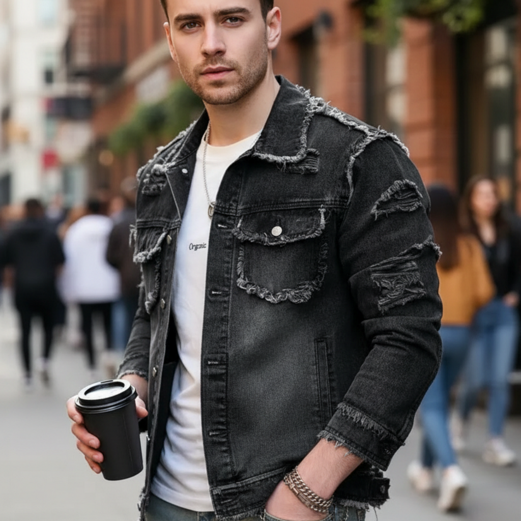 Gut sitzende Jeansjacke für Herren – Y031S – Ansicht 3