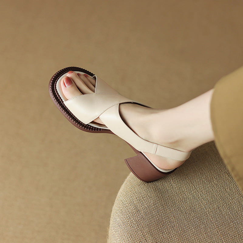 Retro-Sandalen mit Riemen und Blockabsatz – Bild 8 | LuxeStyle